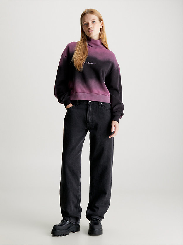 ck black/amaranth lässiges sweatshirt mit spray-print für damen - calvin klein jeans