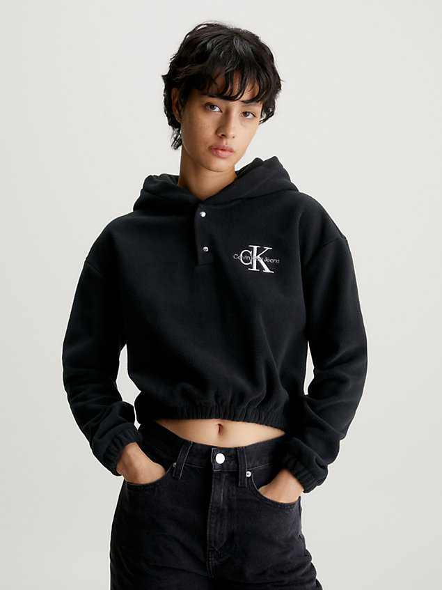  cropped sherpa hoodie for women calvin klein jeans