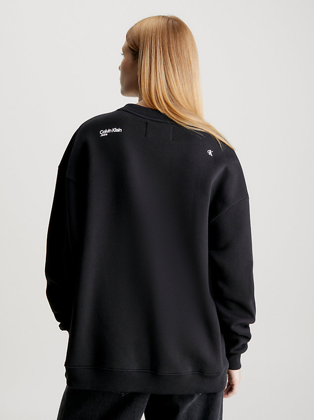 black bedrucktes boyfriend-sweatshirt für damen - calvin klein jeans