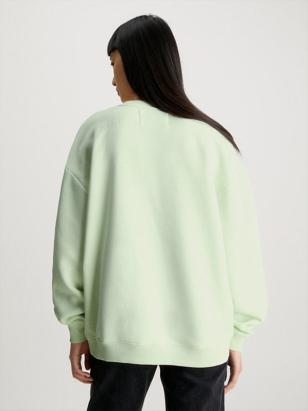 canary green bedrucktes boyfriend-sweatshirt für damen - calvin klein jeans