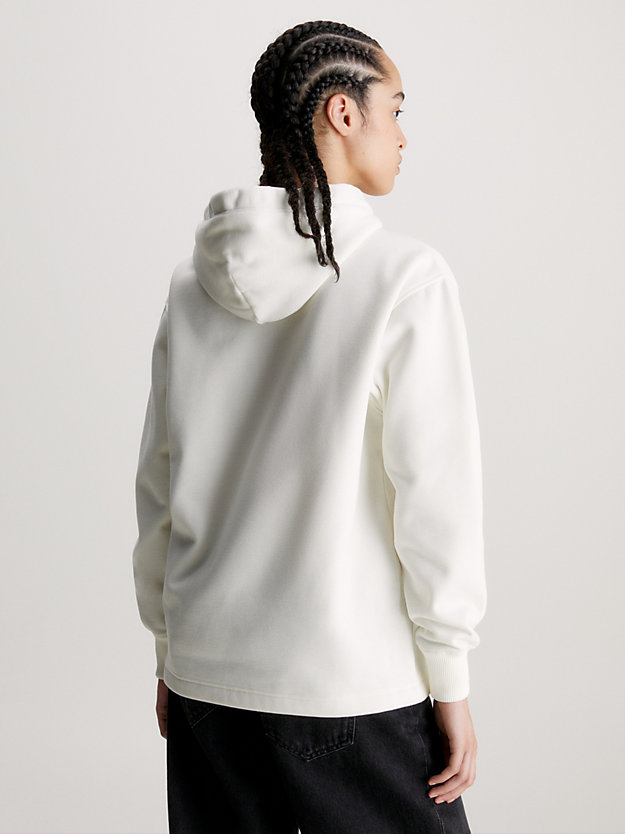 ivory oversized logo-tape-hoodie für damen - calvin klein jeans