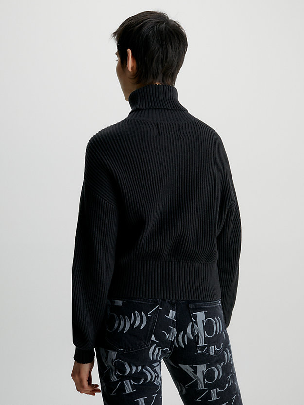 ck black lässiger monogramm-pullover für damen - calvin klein jeans