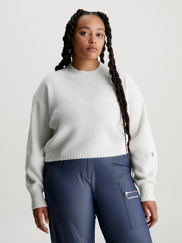 ivory krótki sweter z owczej wełny dla kobiety - calvin klein jeans