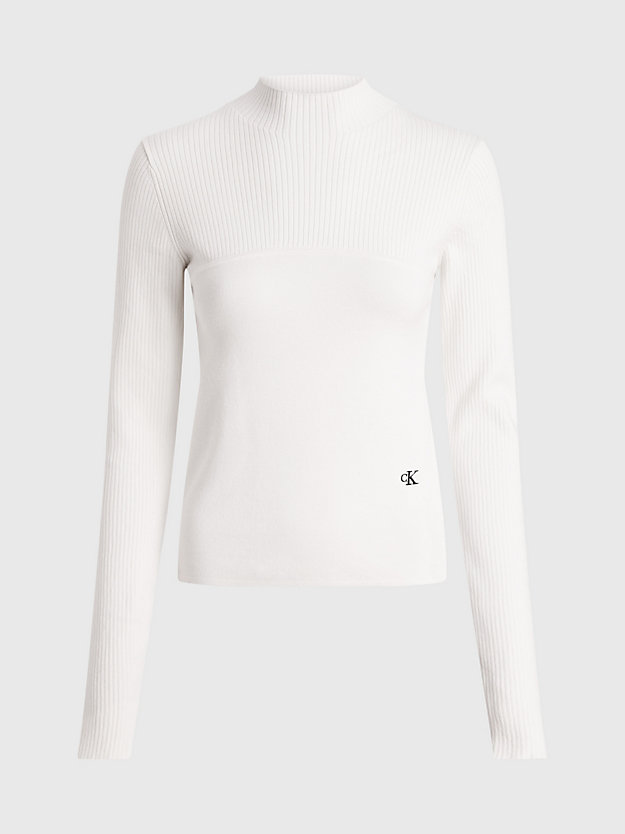 ivory wąski sweter z bawełny dla kobiety - calvin klein jeans