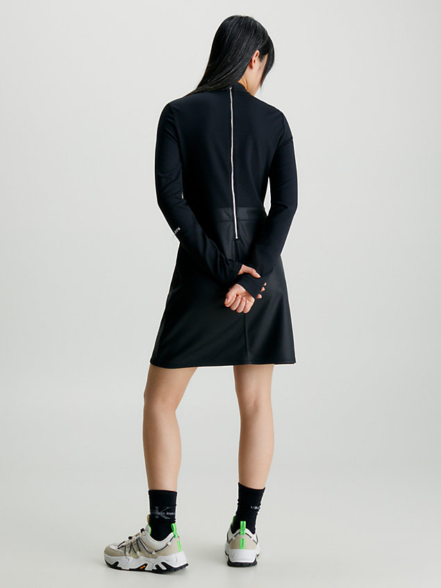 black sukienka mini z powlekanego dżerseju milano dla kobiety - calvin klein jeans