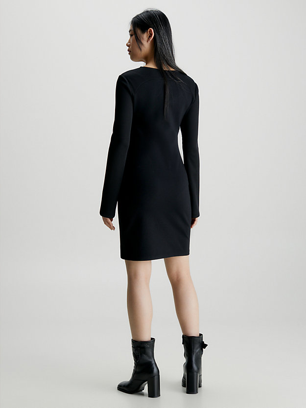 ck black milano jersey jurk met uitsnijding voor dames - calvin klein jeans
