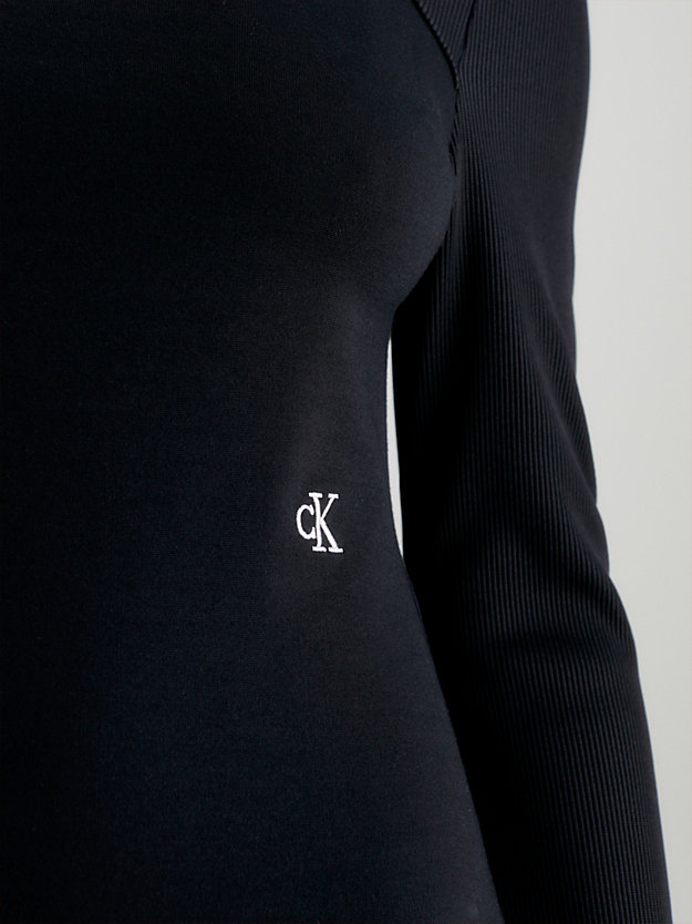 ck black milano-jersey-kleid mit cut-out-detail für damen - calvin klein jeans