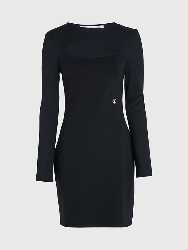 ck black sukienka z wycięciem z dżerseju milano dla kobiety - calvin klein jeans