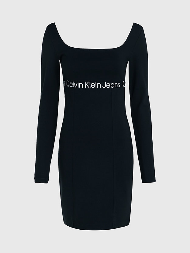 ck black milano jersey logo tape dress for women calvin klein jeans