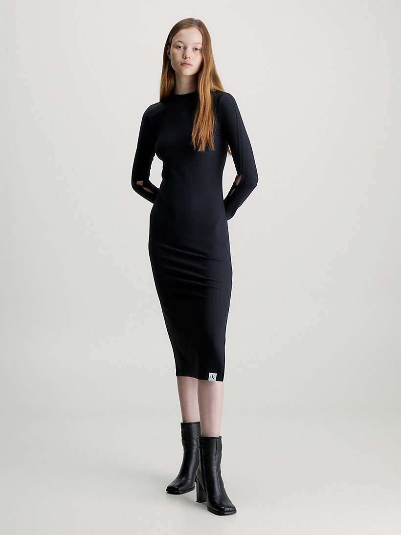 Split Sleeve Ribbed Maxi Dress Calvin Klein® | J20J221990BEH