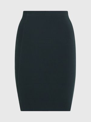 CALVIN KLEIN JEANS - Women's slim ribbed skirt with monogram logo - black -  J20J222007BEH