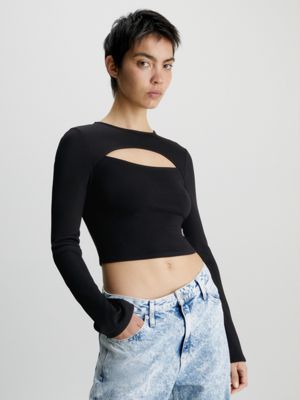 calvin klein long sleeve top womens