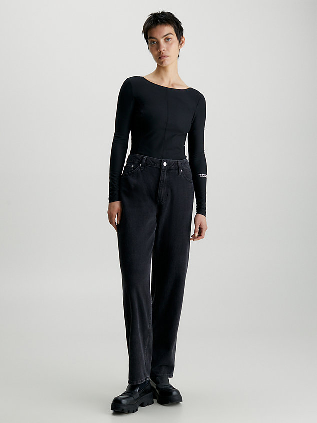 black body z długim rękawem i ozdobną klamrą dla kobiety - calvin klein jeans
