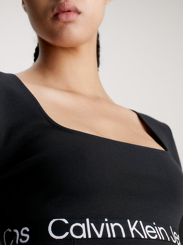 black milano jersey long sleeve top for women calvin klein jeans
