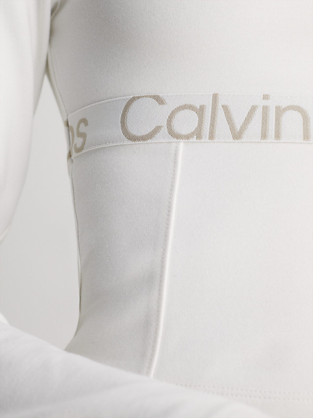 white milano jersey top met lange mouwen voor dames - calvin klein jeans