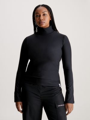 Split Sleeve Roll Neck Top Calvin Klein®