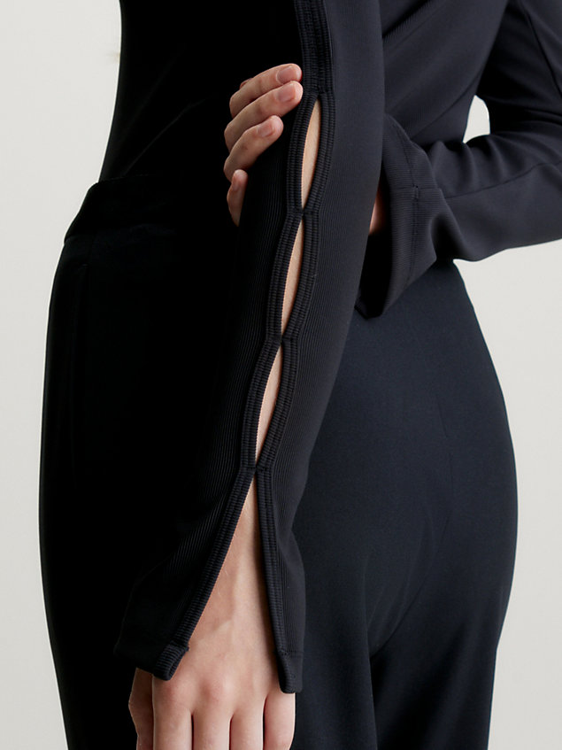 black top z długimi rozciętymi rękawami i golfem dla kobiety - calvin klein jeans