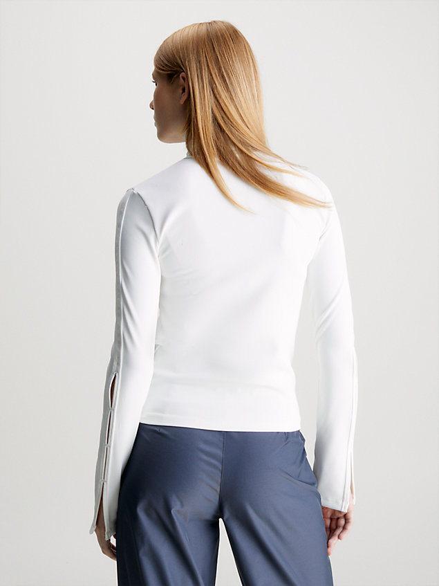 white split sleeve roll neck top for women calvin klein jeans