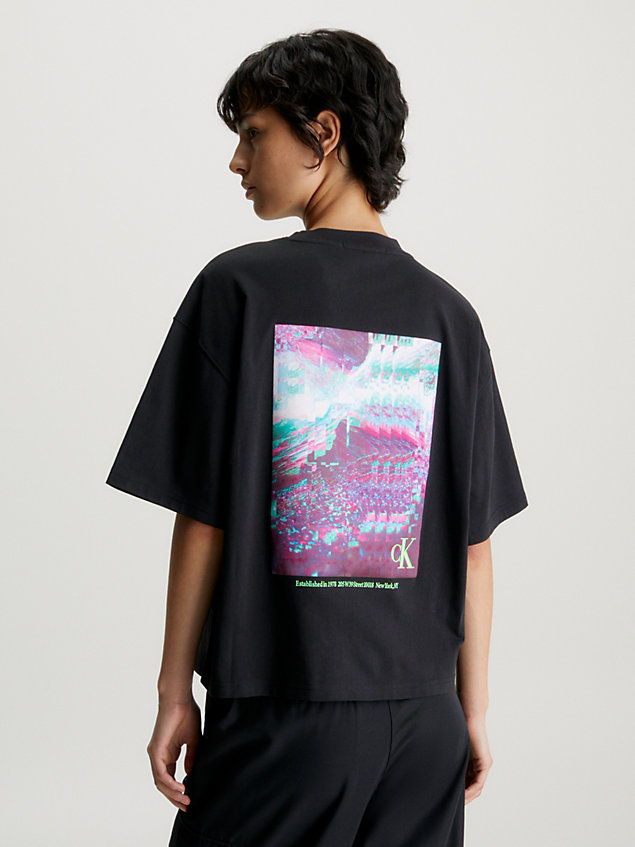 camiseta holgada con aplique con logo black de mujer calvin klein jeans