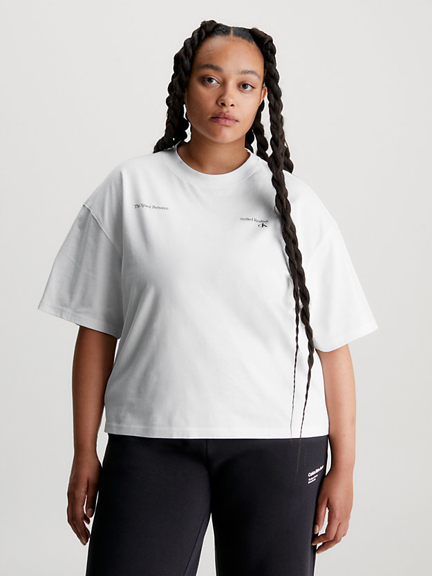 bright white relaxed logo appliqué t-shirt for women calvin klein jeans