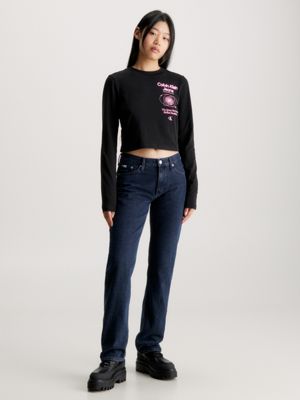Cropped Long Sleeve Logo T-shirt Calvin Klein®