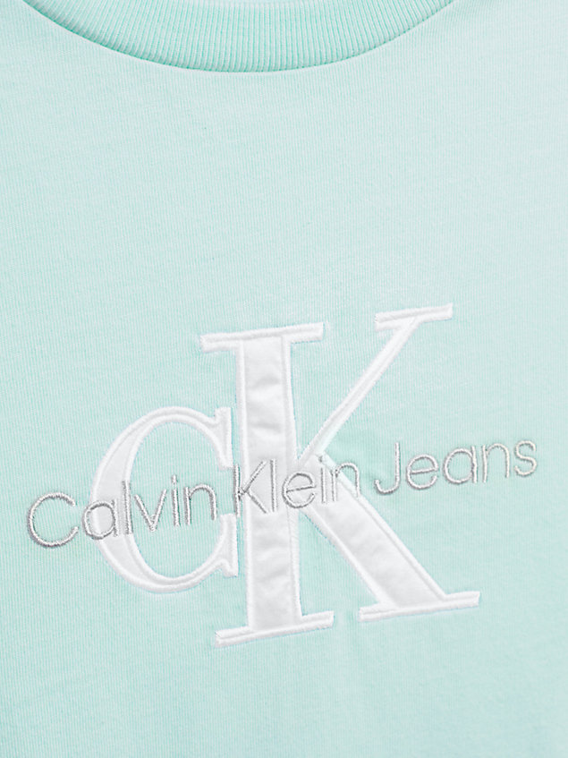 canotta taglio relaxed con monogramma green da donna calvin klein jeans