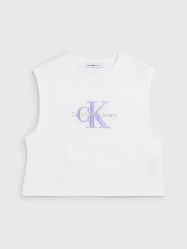 BRIGHT WHITE Camiseta holgada de tirantes con monograma de mujer CALVIN KLEIN JEANS