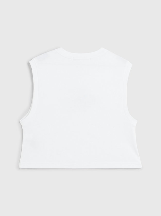 camiseta holgada de tirantes con monograma bright white de mujer calvin klein jeans