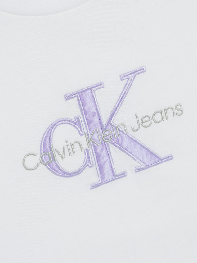 white swobodny top bez rękawów z monogramem dla kobiety - calvin klein jeans