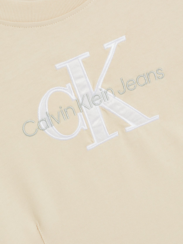 muslin cropped monogramm-t-shirt für damen - calvin klein jeans