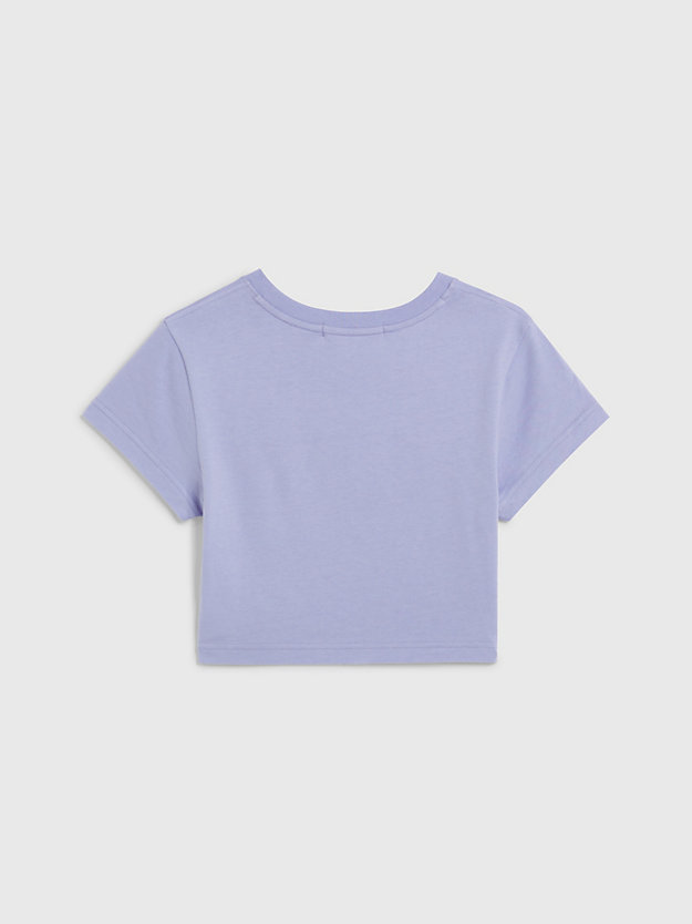 hyacinth hues t-shirt o skróconym kroju z monogramem dla kobiety - calvin klein jeans
