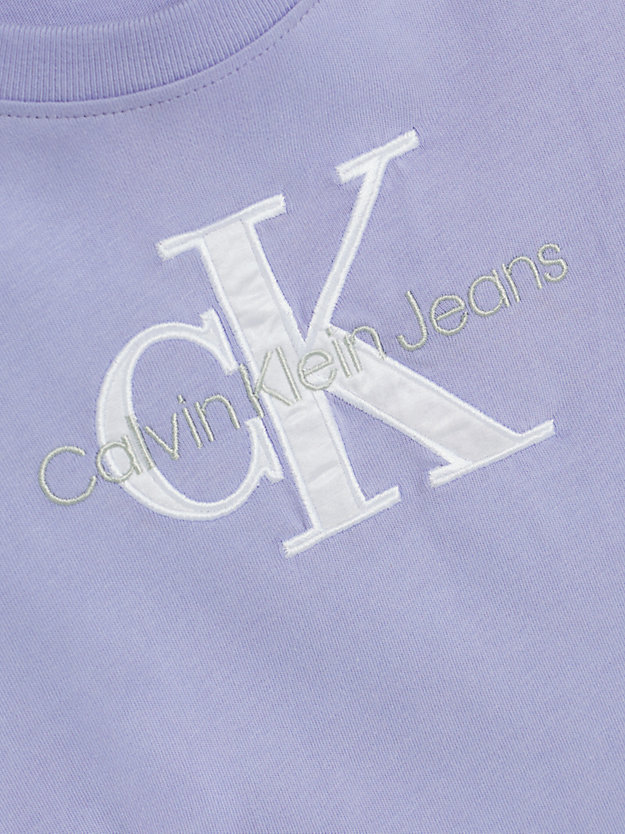 t-shirt corta con monogramma hyacinth hues da donna calvin klein jeans
