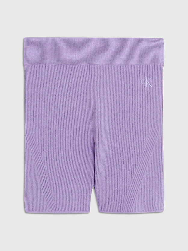 pantaloncini in maglia a costine slim purple diamond da donna calvin klein jeans
