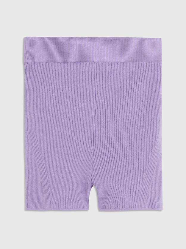 pantaloncini in maglia a costine slim purple diamond da donna calvin klein jeans