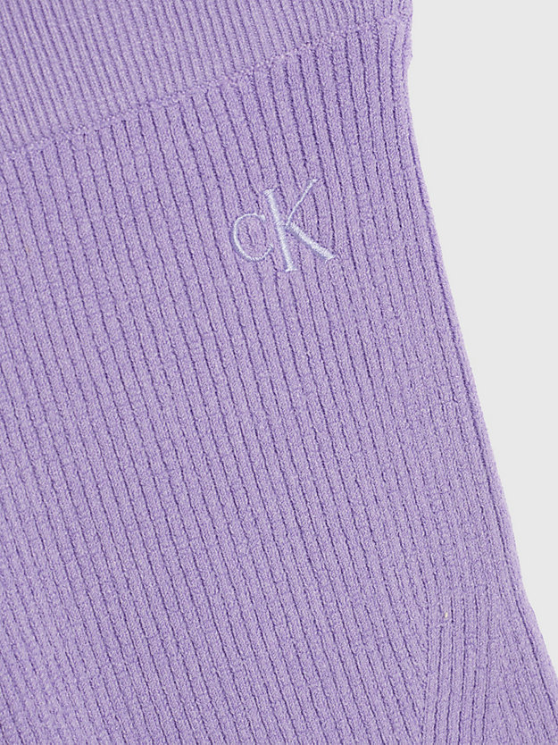 purple diamond schmale rippstrick-shorts für damen - calvin klein jeans