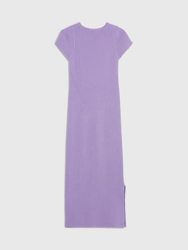 purple diamond slim geribbeld gebreide midi-jurk voor dames - calvin klein jeans