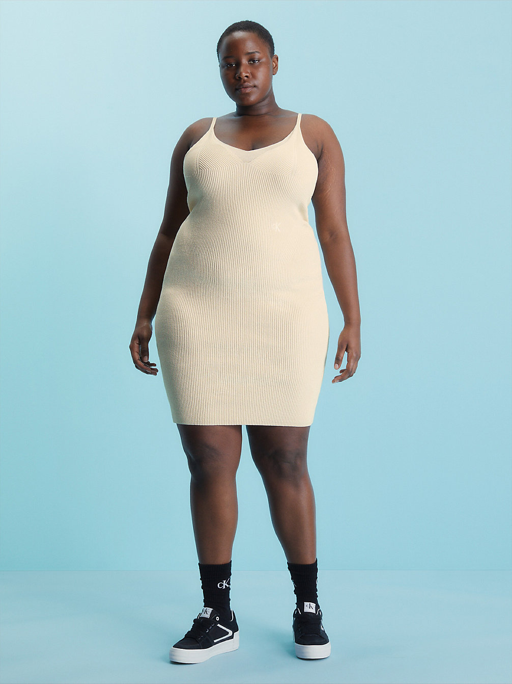MUSLIN Slim Rib-Knit Tank Dress undefined women Calvin Klein