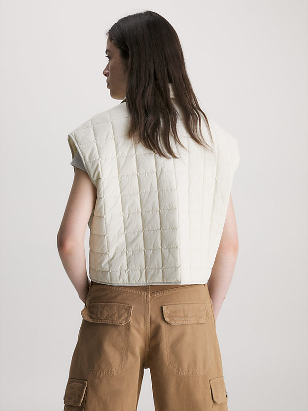 eggshell recycled nylon quilted gilet for women calvin klein jeans