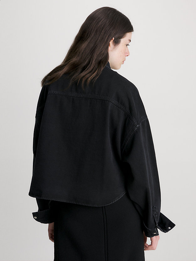 DENIM BLACK Oversized cropped denim overhemd voor dames CALVIN KLEIN JEANS