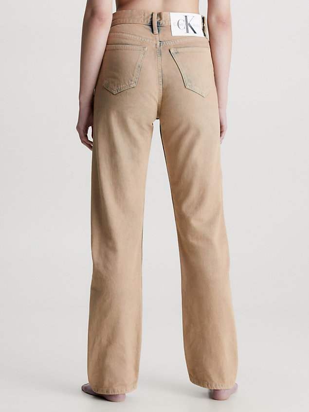 brown high-rise straight jeans für damen - calvin klein jeans