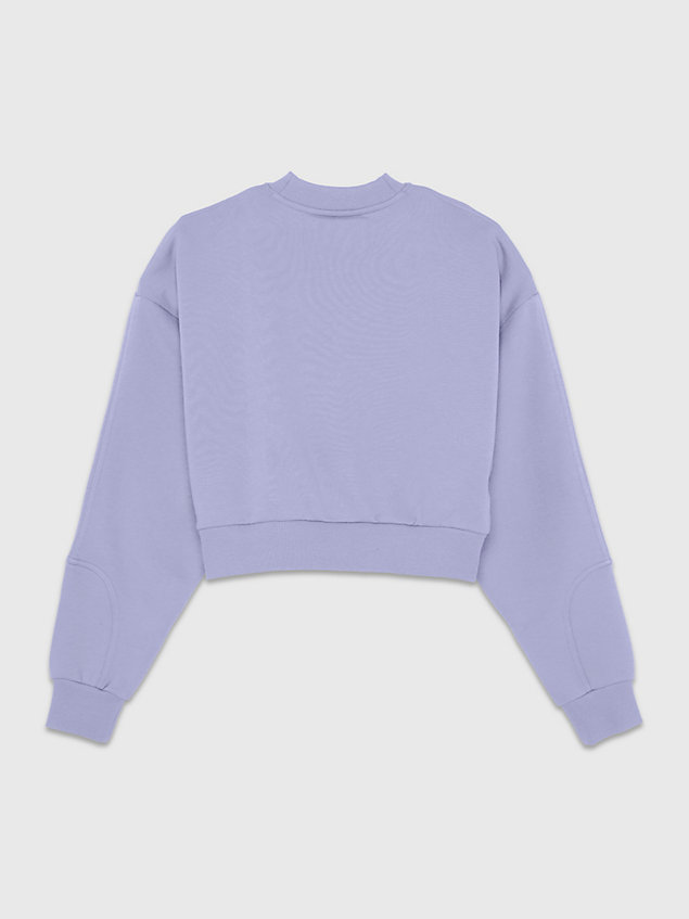 purple cropped monogramm-sweatshirt für damen - calvin klein jeans