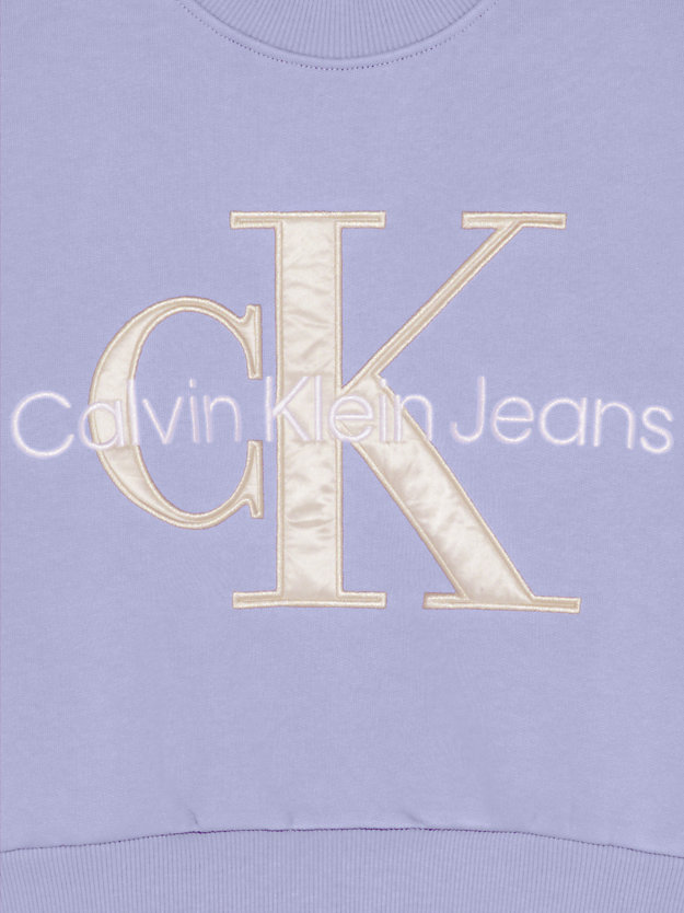 felpa corta con monogramma hyacinth hues da donna calvin klein jeans