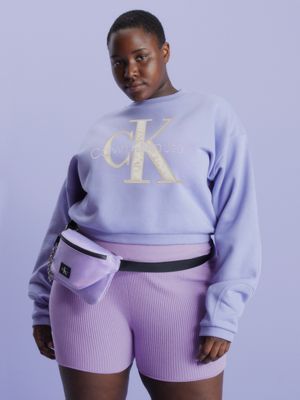 Calvin klein long sleeve crop top store and shorts set