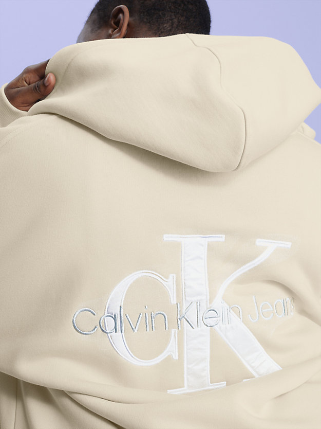 sweat-shirt à capuche relaxed zippé muslin pour femmes calvin klein jeans