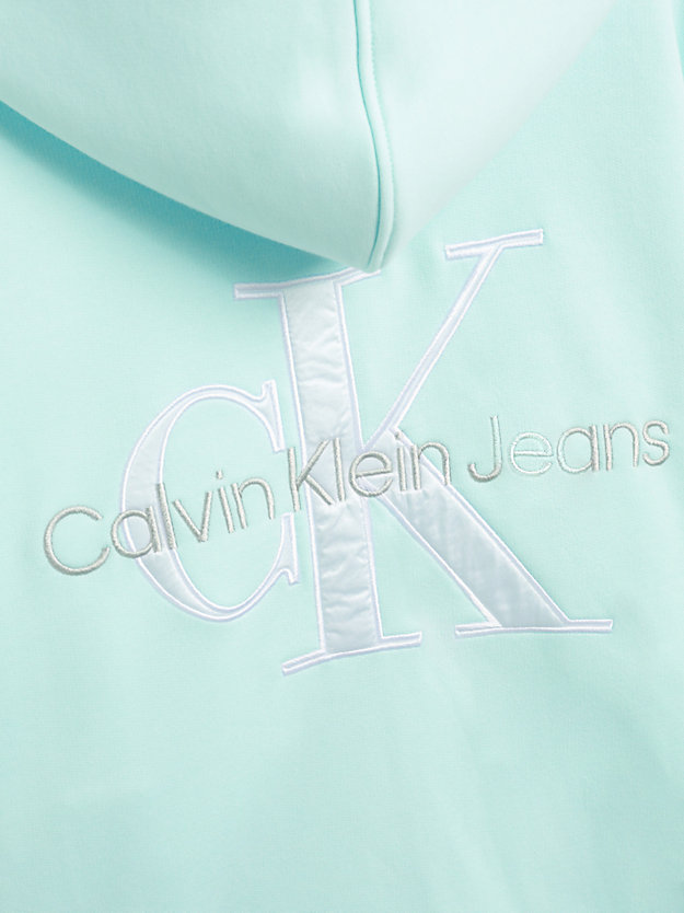 sweat-shirt à capuche relaxed zippé spring mint pour femmes calvin klein jeans