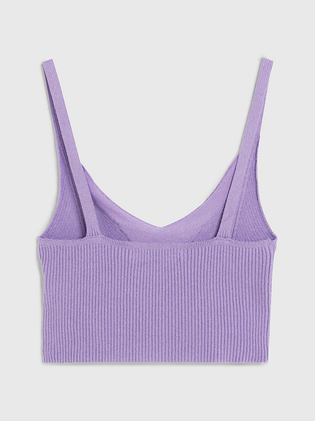 purple rib-knit bralette top for women calvin klein jeans