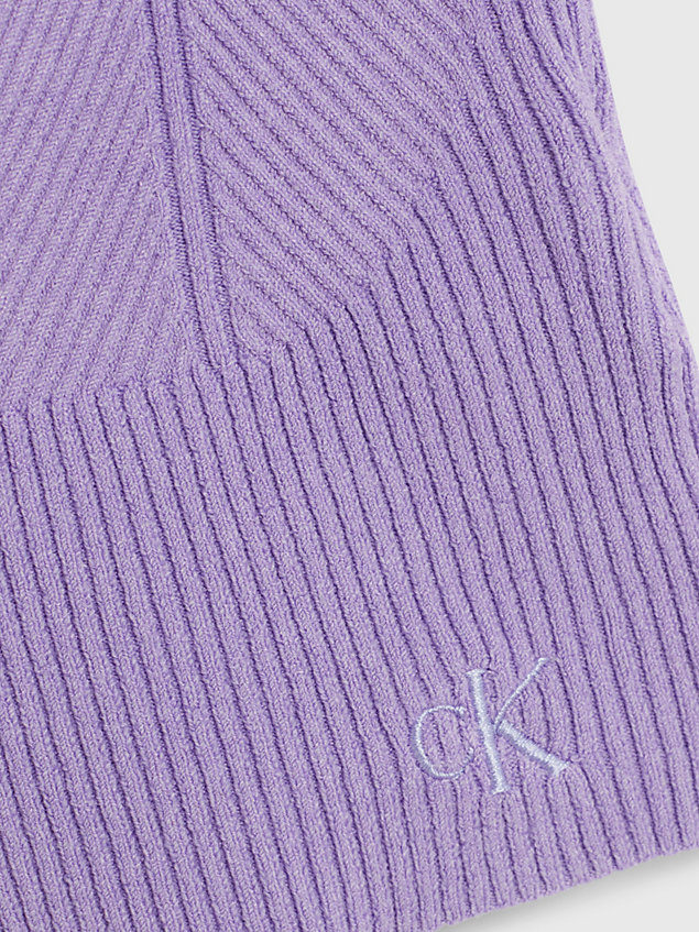 purple geribbelde gebreide bralettetop voor dames - calvin klein jeans
