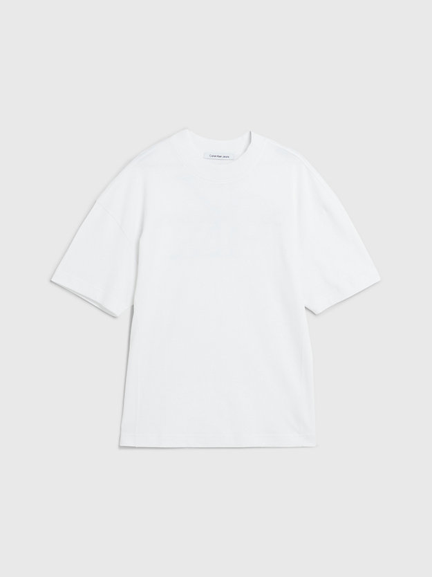 bright white relaxed monogram t-shirt voor dames - calvin klein jeans