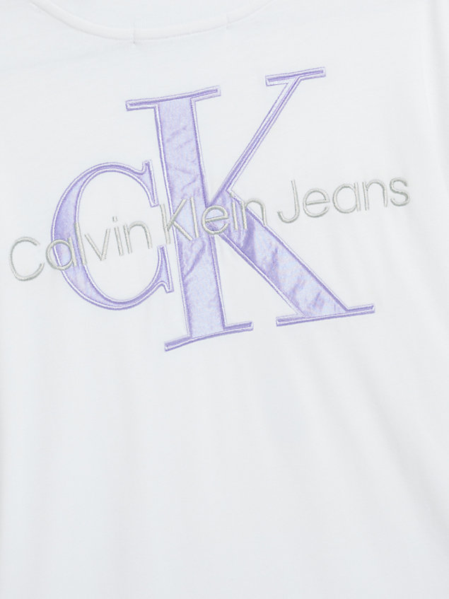 white relaxed monogram t-shirt voor dames - calvin klein jeans