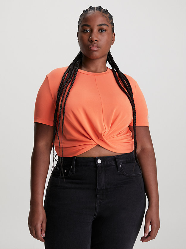 summer squash cropped twisted t-shirt for women calvin klein jeans